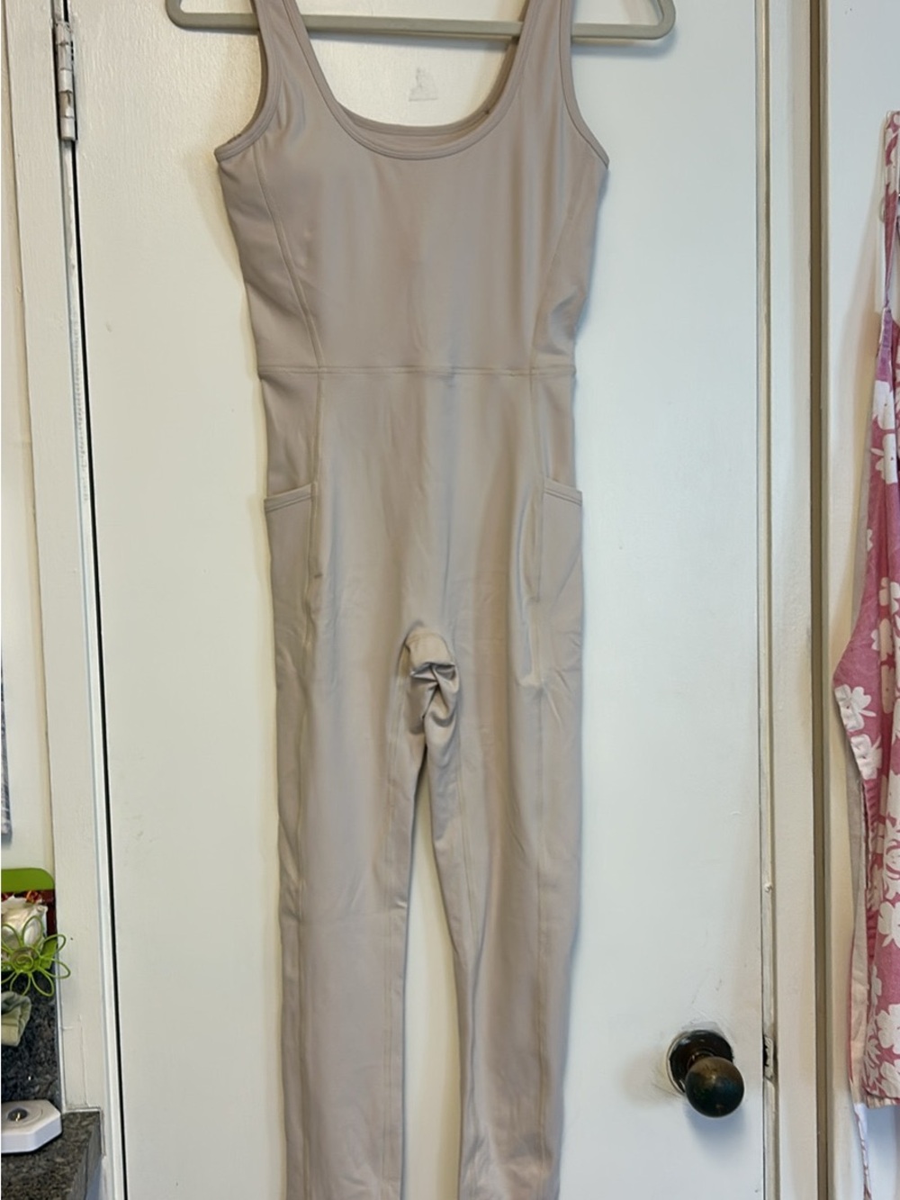 Active by Teal Jumpsuit in Taupe